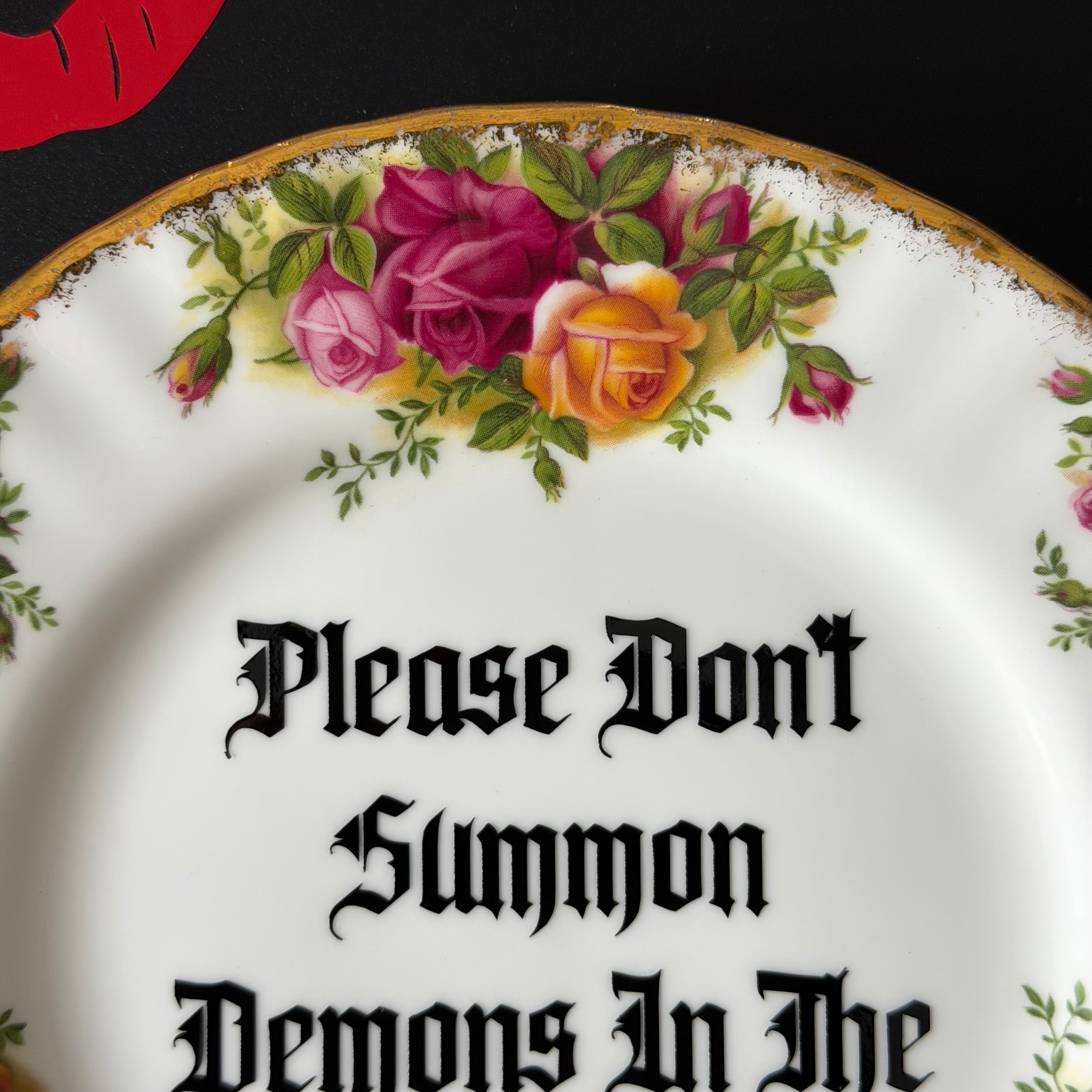 Please Don't Summon Demons In The Bathroom, Royal Albert Old Country Roses Plate