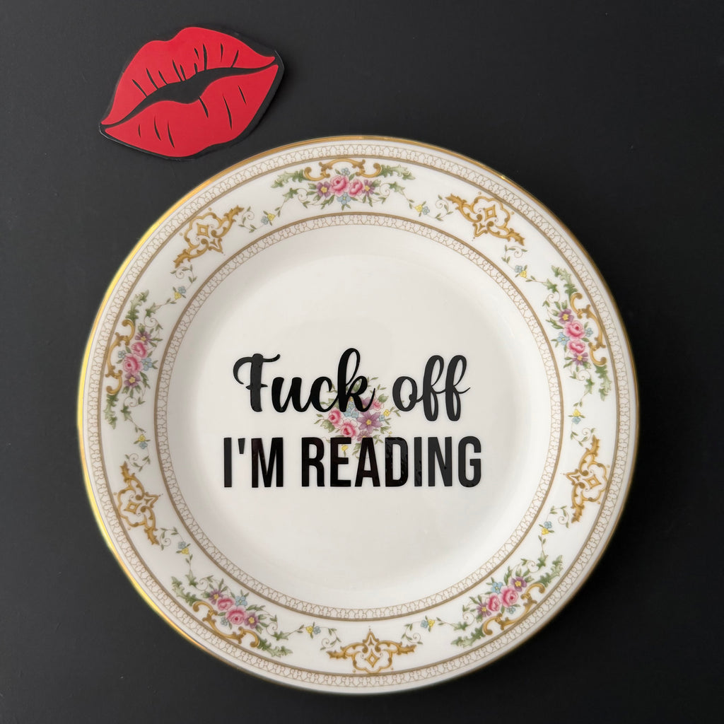 Fuck Off I'm Reading Vintage Royal Doulton Bone China Plate