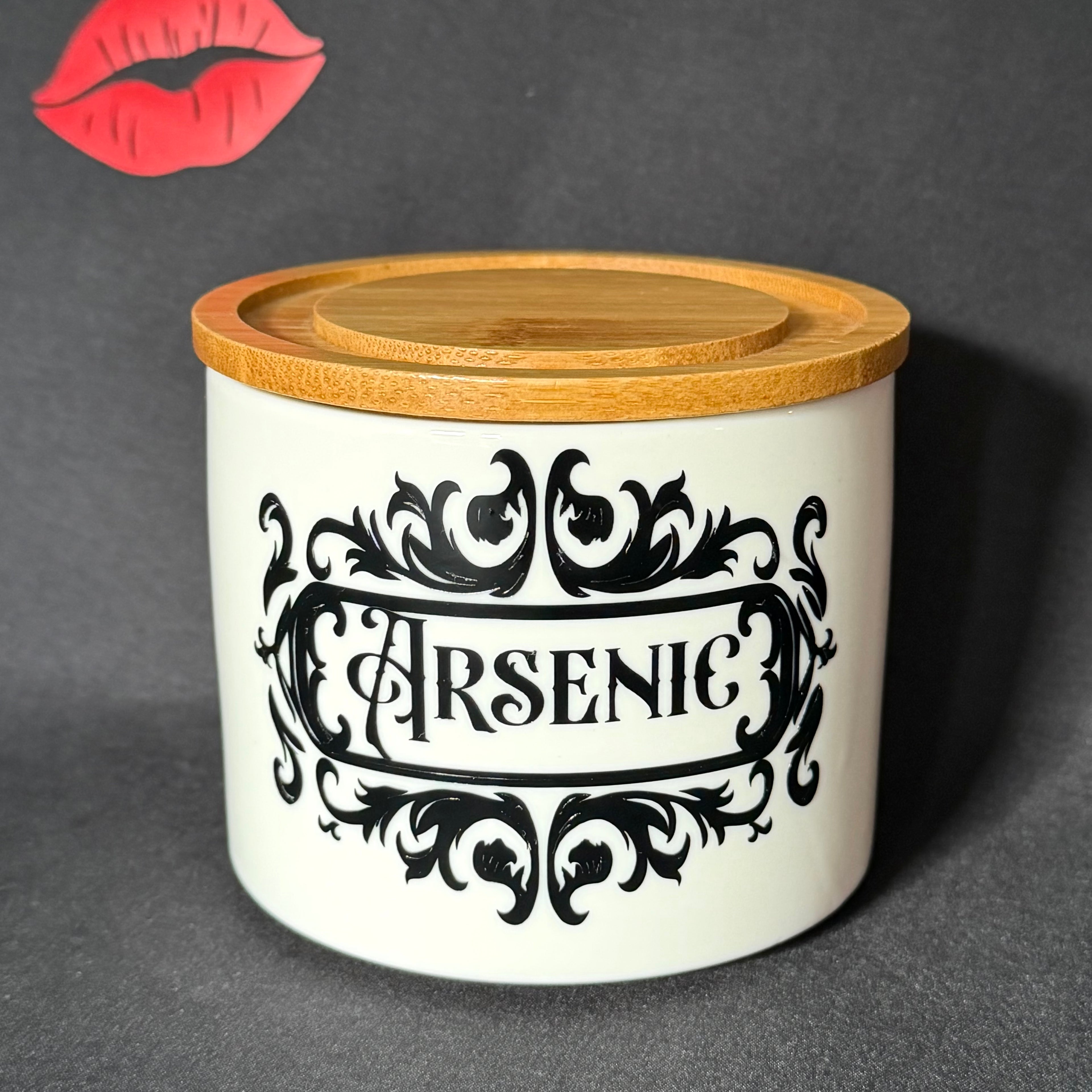 Funny Statement Storage Canister Arsenic, Decorative Kitchen Storage Jar, Bold Home Decor, Sassy Swears