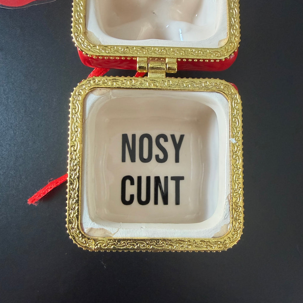 Nosy Cunt Mini Christmas Gift Trinket Box Christmas Tree Decoration