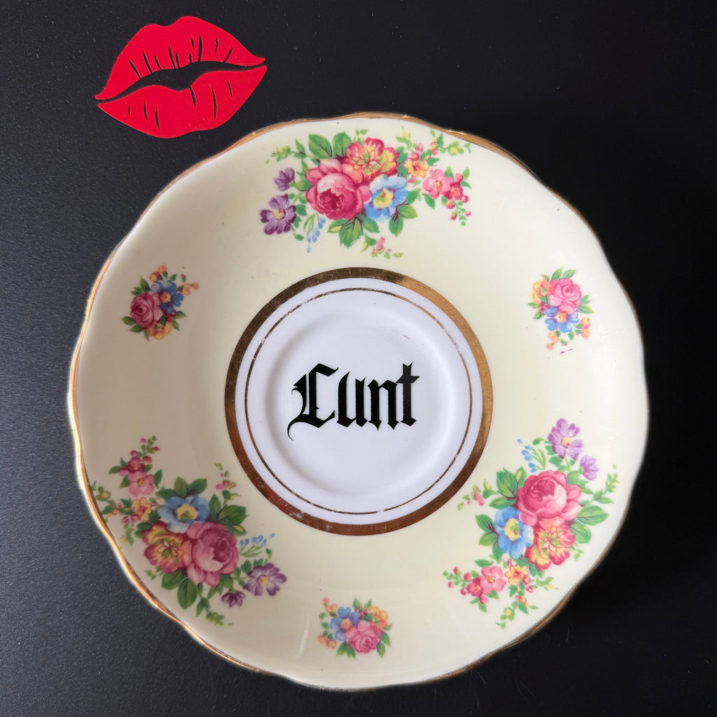 Cunt Vintage Bone China Gothic Saucer Plate