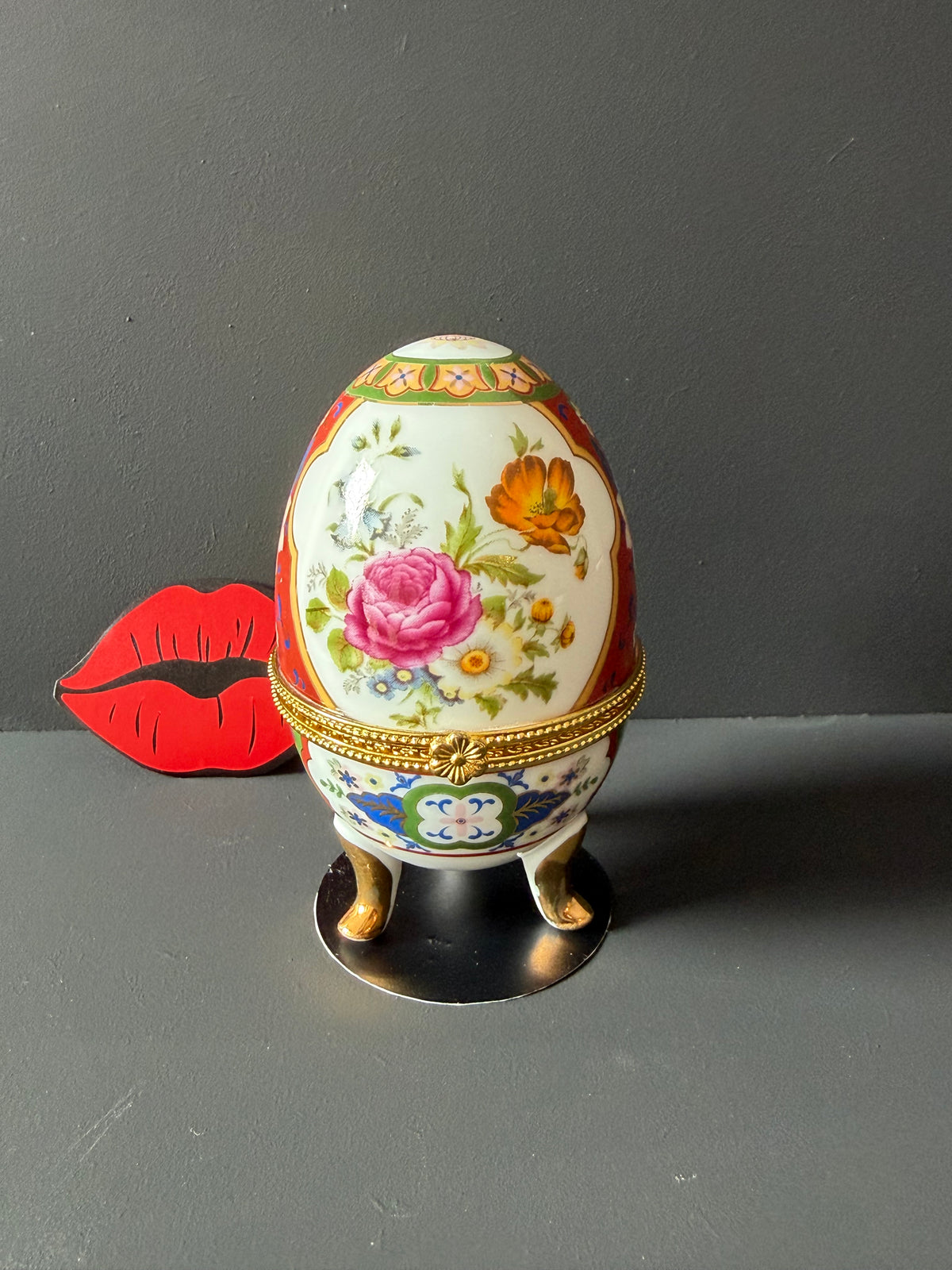 Nosy Bitch Vintage Porcelain Egg Trinket Box