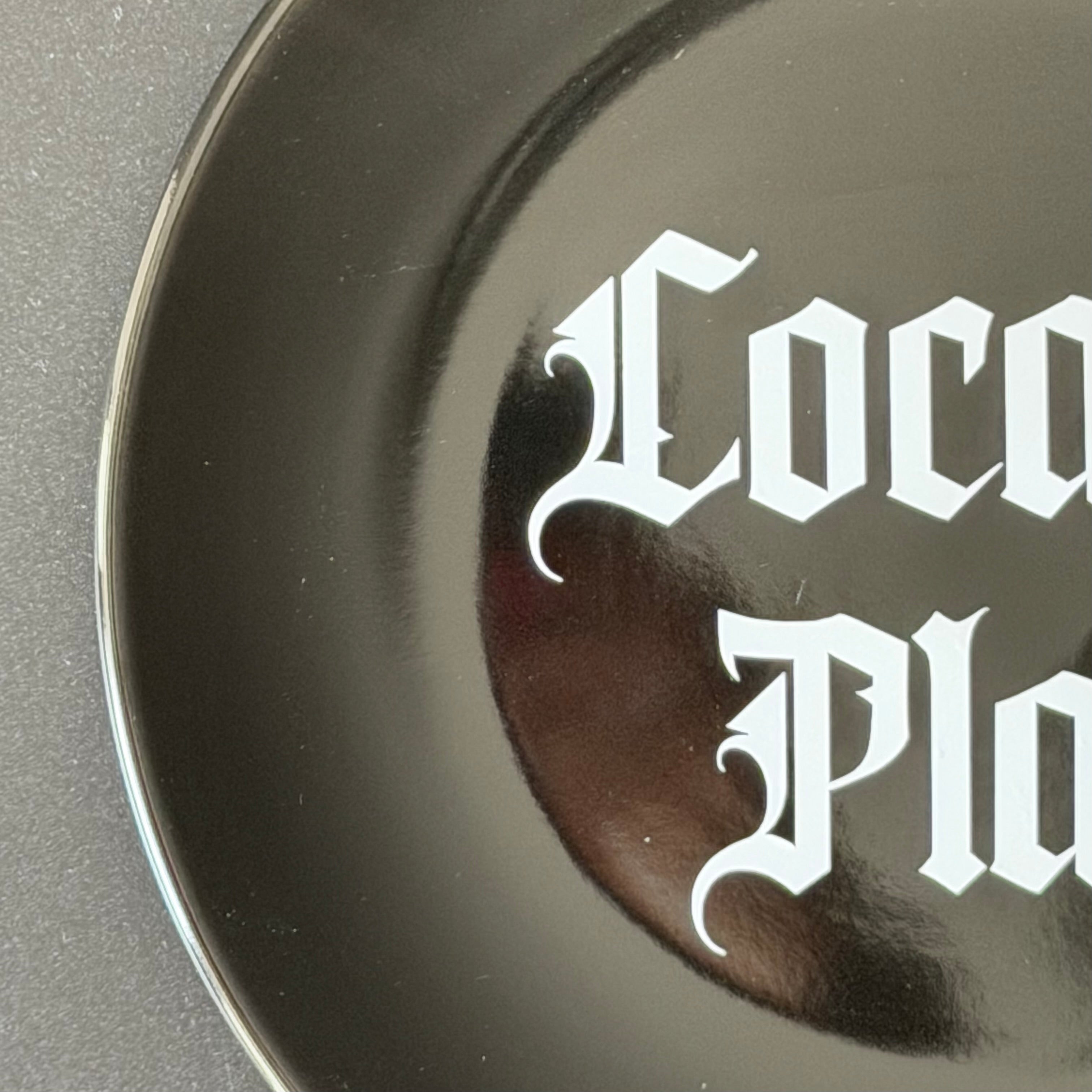 Cocaine Plate, Black Ceramic Plate Decorative Gothic Font