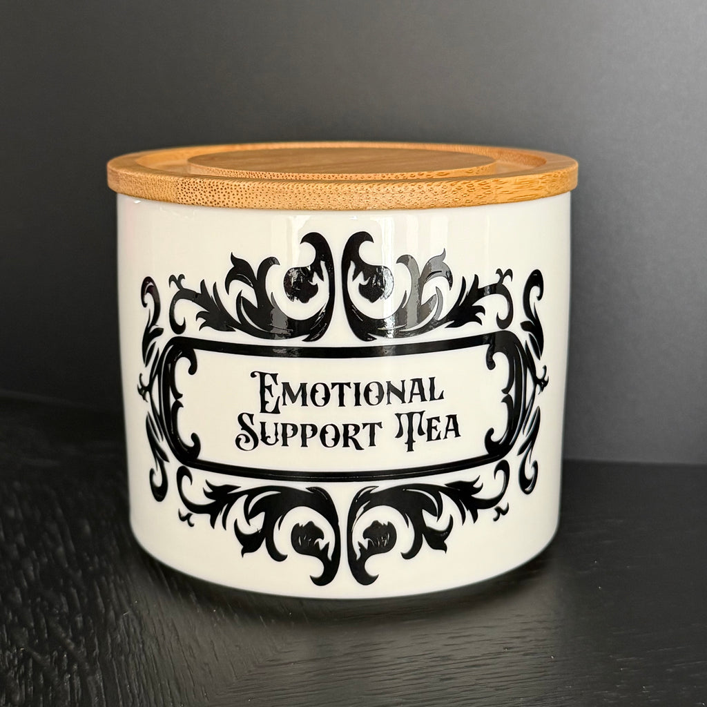 Gothic Kitchen Canister Set, Emotional Support Tea, Nightmare Before Coffee & Suspicious White Substance, Tea Coffee Sugar