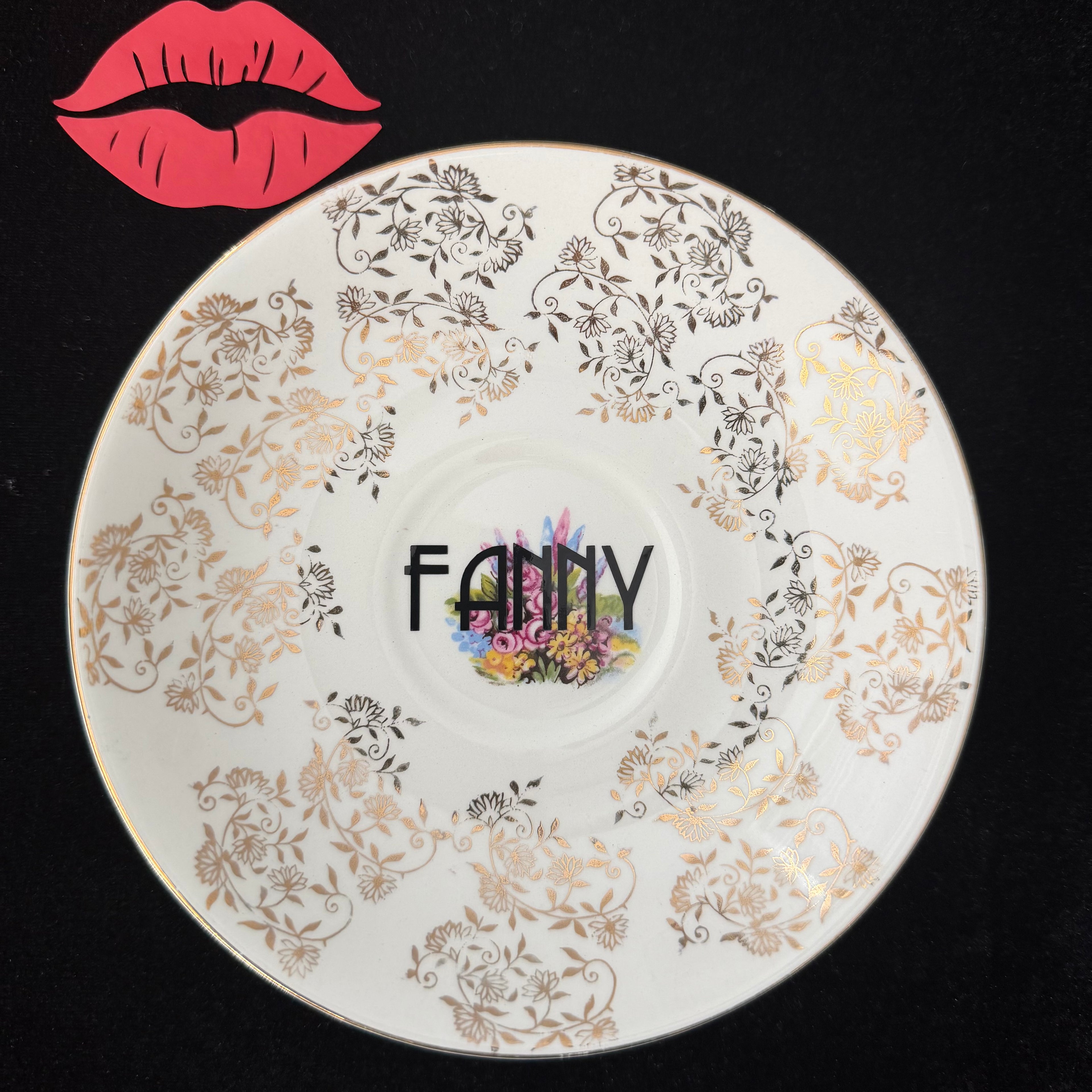 "Fanny" Vintage Bone Porcelain Decorative Plate | Sweary Gift | Sassy Swears