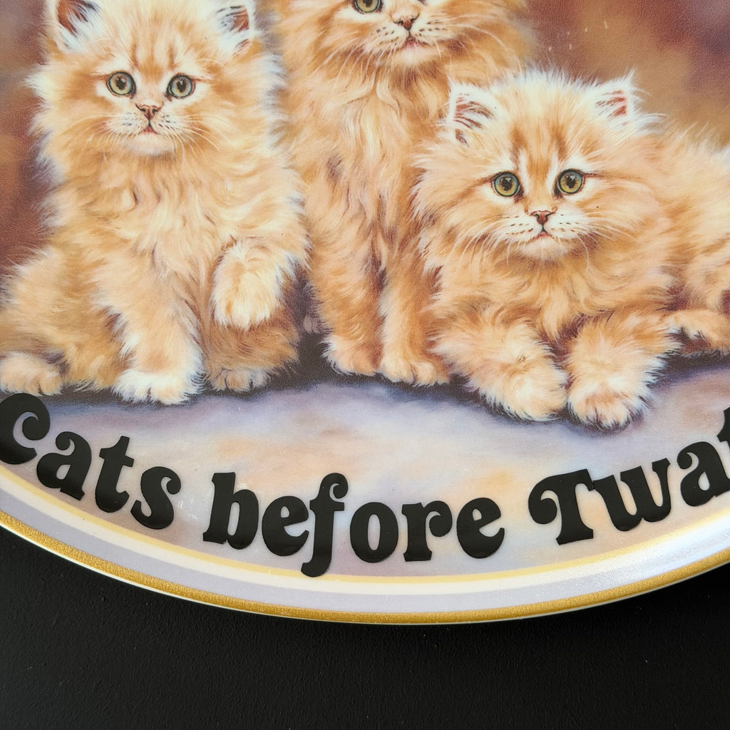 Cats before Twats Vintage 1998 Cat Plate