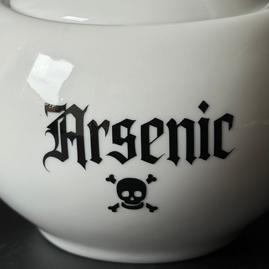 Arsenic, Funny Sugar Bowl – Round, Cheeky Kitchen Storage Jar, Sweary Kitchen Decor