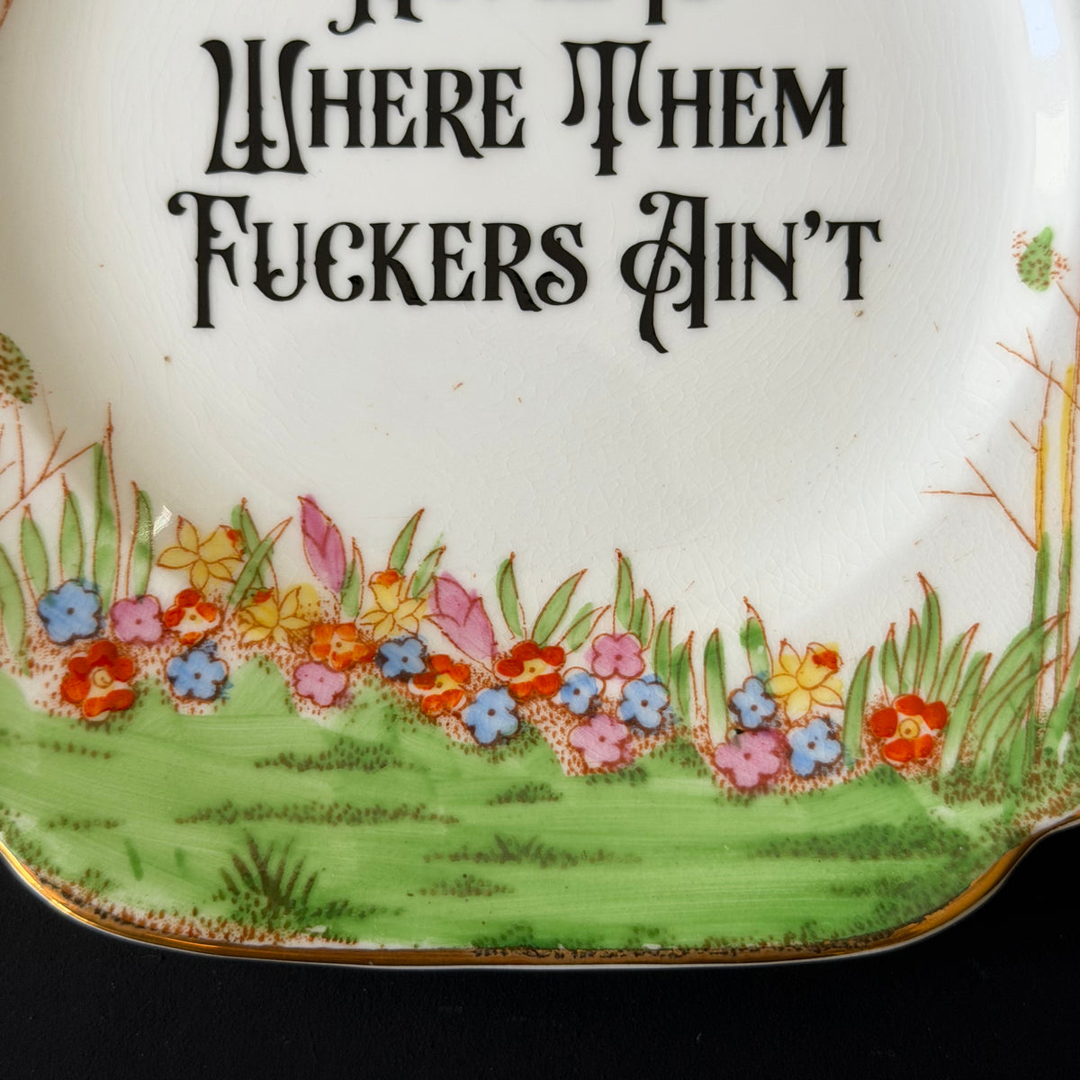 "Home Is Where Them Fuckers Ain't" Funny Rude Family Decorative Plate | Sweary Gift
