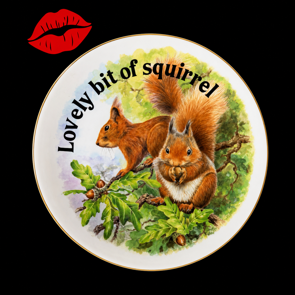 Lovely Bit Of Squirrel, Fine Bone China Wall Plaque, Funny Squirrel Gift, Nicholas John Decorative Plate