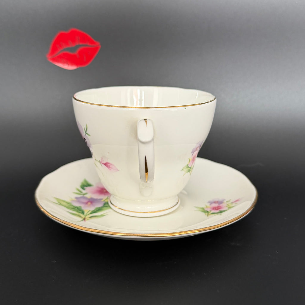 Bitch Floral Teacup & Saucer, Vintage Bone China Style Sassy Tea Set