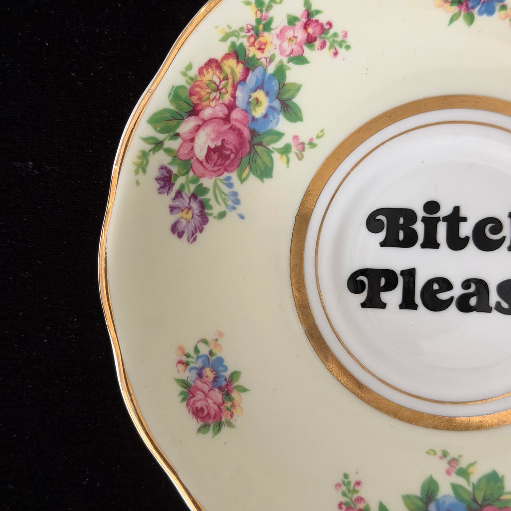 "Bitch Please" Vintage Bone China Decorative Plate | Sweary Gift | Sassy Swears