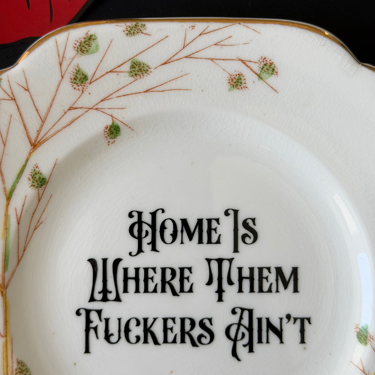"Home Is Where Them Fuckers Ain't" Funny Rude Family Decorative Plate | Sweary Gift