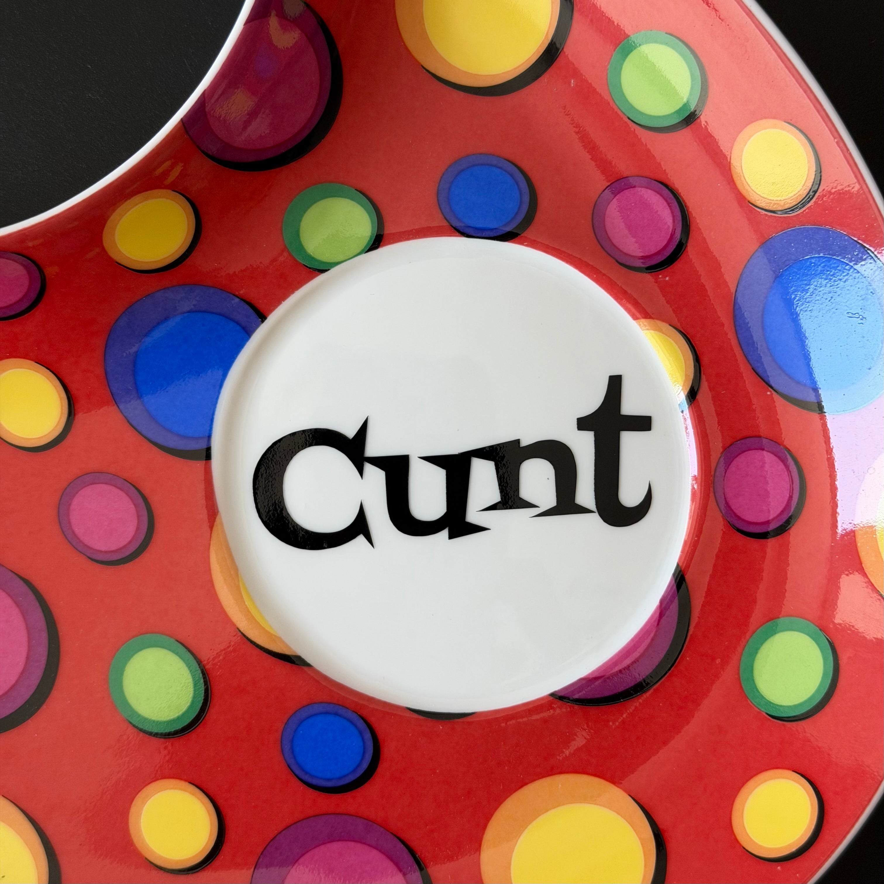 Funky Retro Cunt Decorative Plate, Colourful Statement Dish