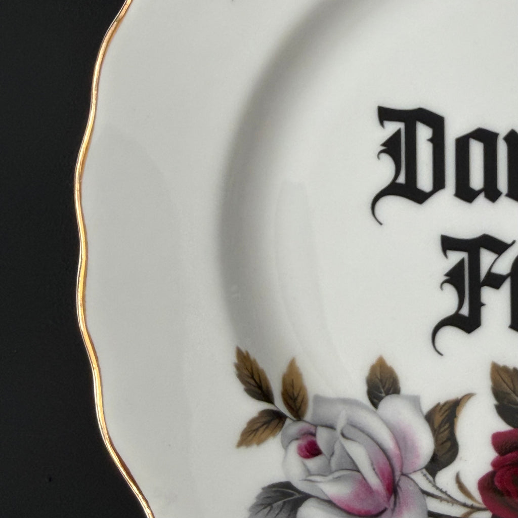 Sweet as Sin / Dark as Fuck - Set of 2 Vintage Sweary Bone China Plates