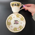 Drink up, You've Been Poisoned, Funny Vintage Bone China Cup & Saucer, Hand Decorated Sweary Tea Cup, Dark Humour Home Decor
