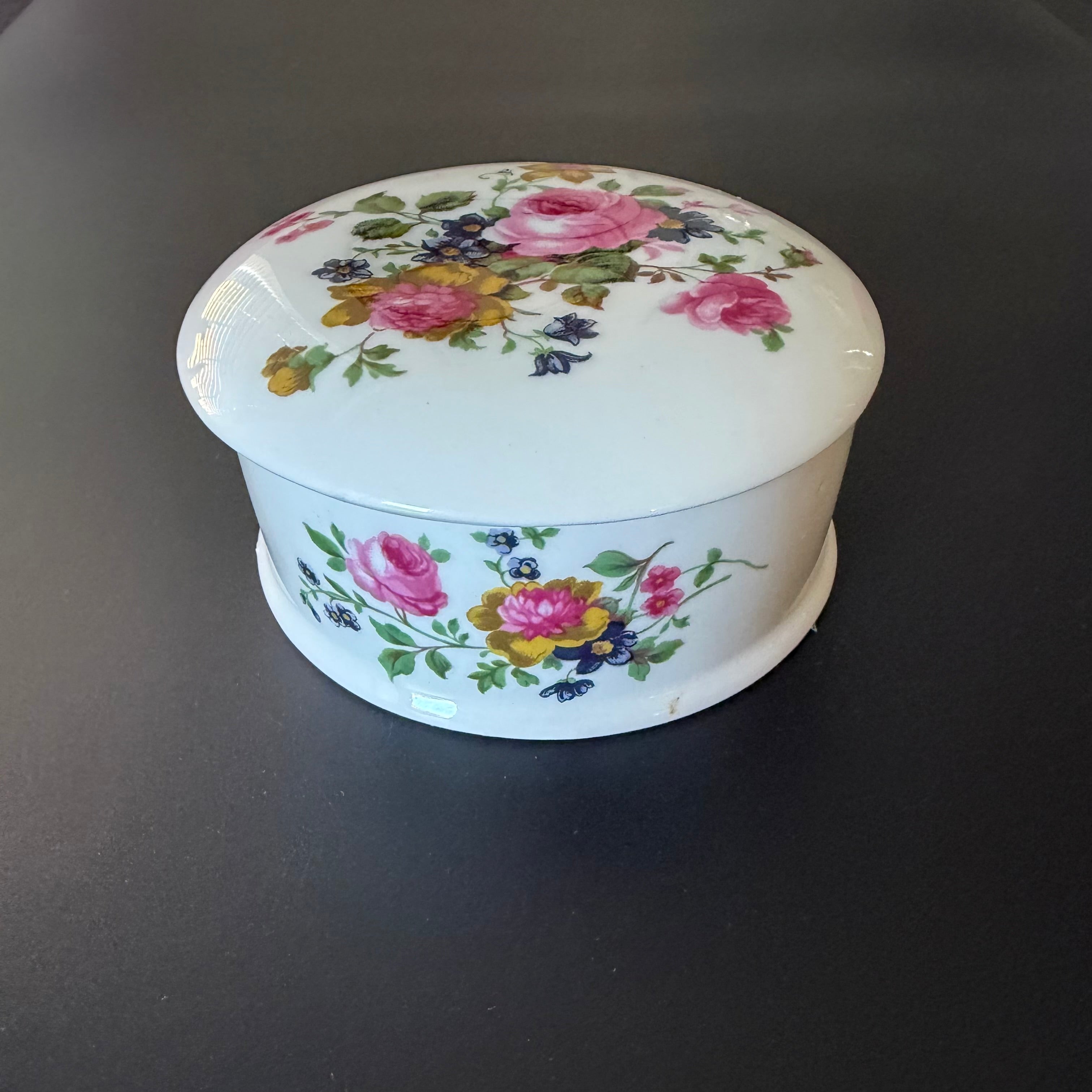 Nosy Bitch Upcycled Floral Vintage Trinket Dish with Lid, Funny Sweary Gift