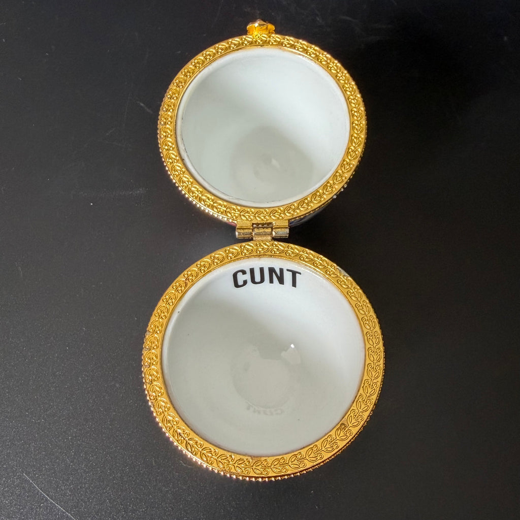 Nosy Cunt Vintage Porcelain Egg Trinket Box