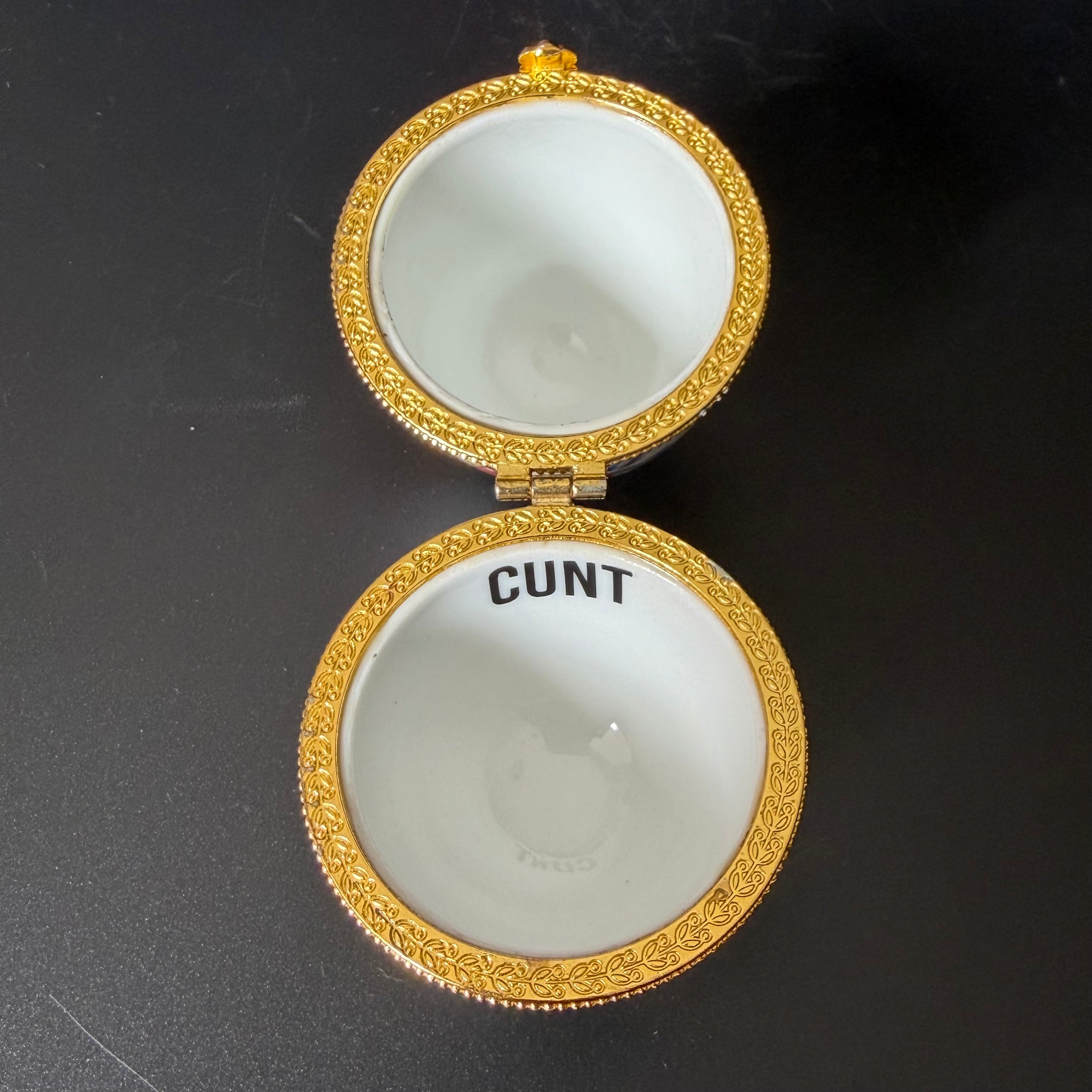 Nosy Cunt Vintage Porcelain Egg Trinket Box