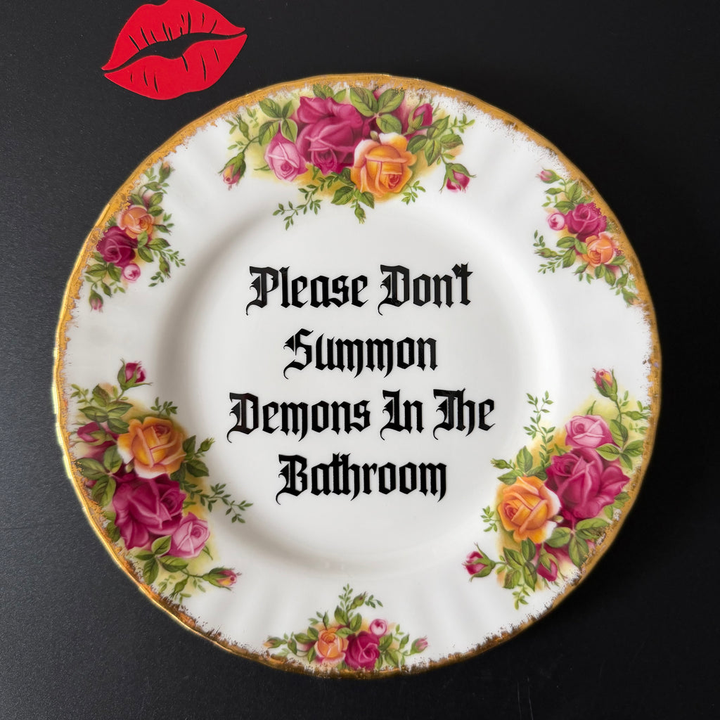 Please Don't Summon Demons In The Bathroom, Royal Albert Old Country Roses Plate
