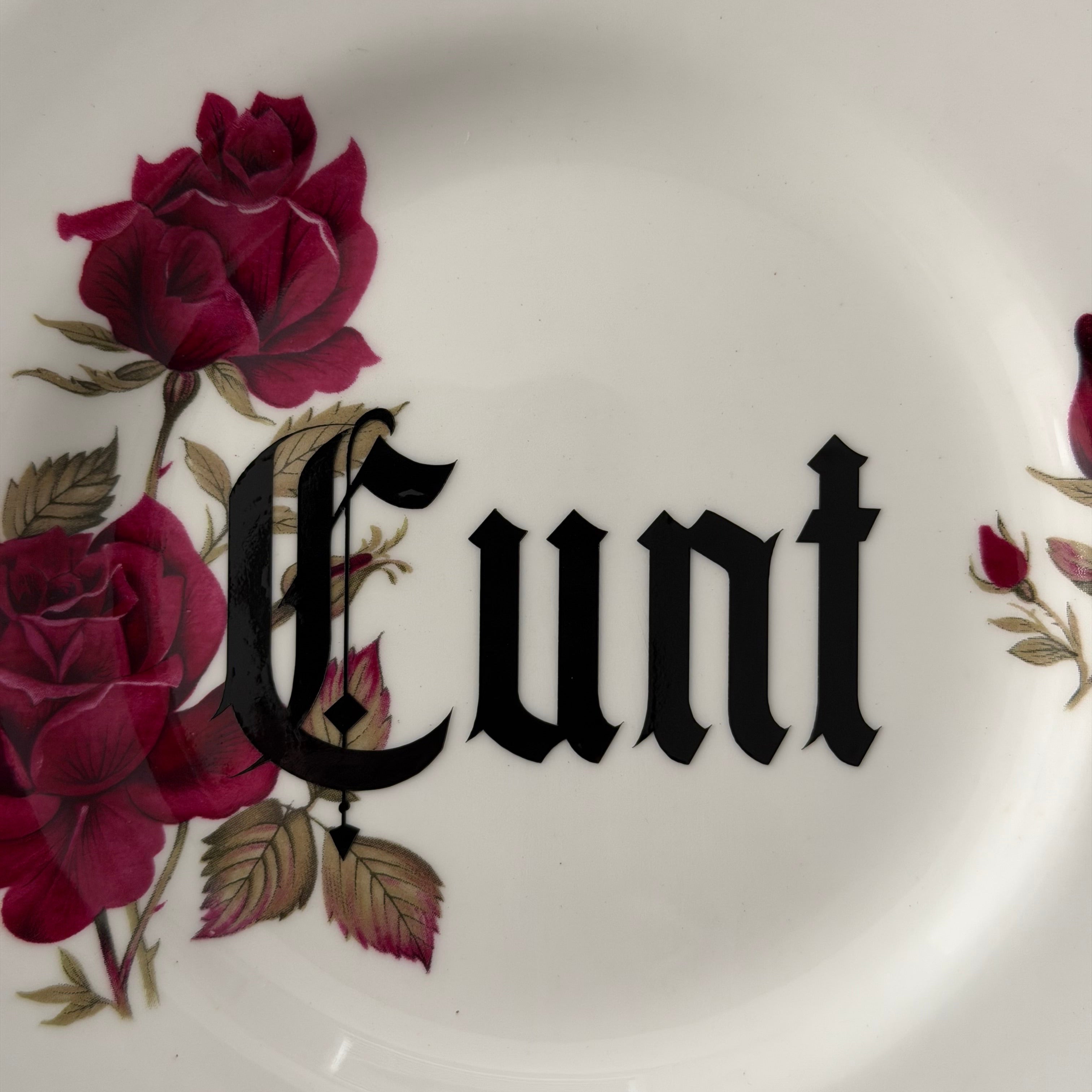 Cunt, Hand Decorated Vintage Bone China Plate, Decorative Gift, Home Decor