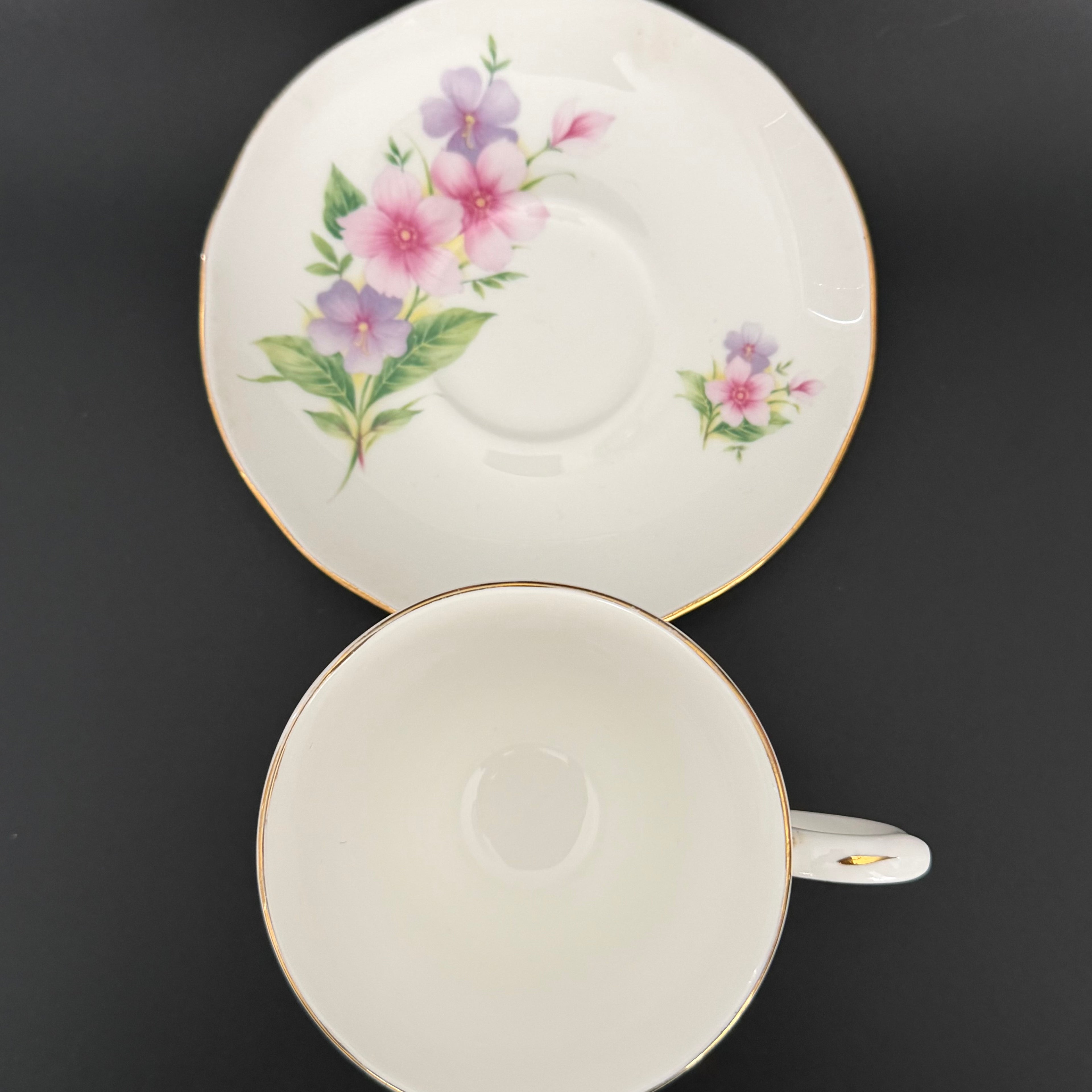 Bitch Floral Teacup & Saucer, Vintage Bone China Style Sassy Tea Set