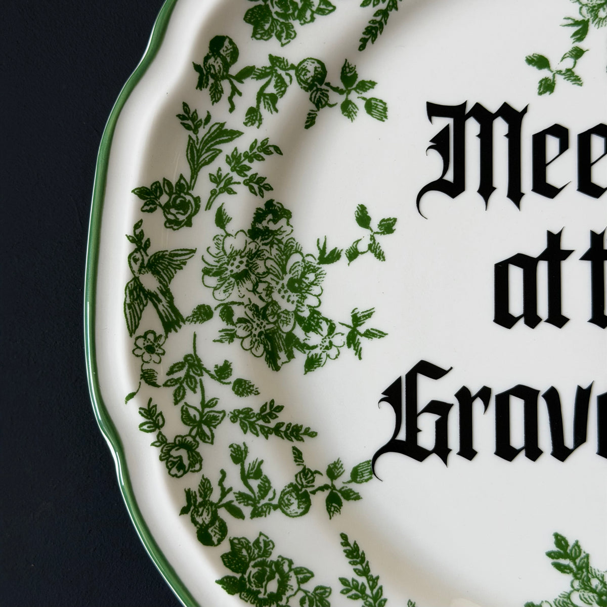 Meet Me At The Graveyard, Gothic Porcelain Plate