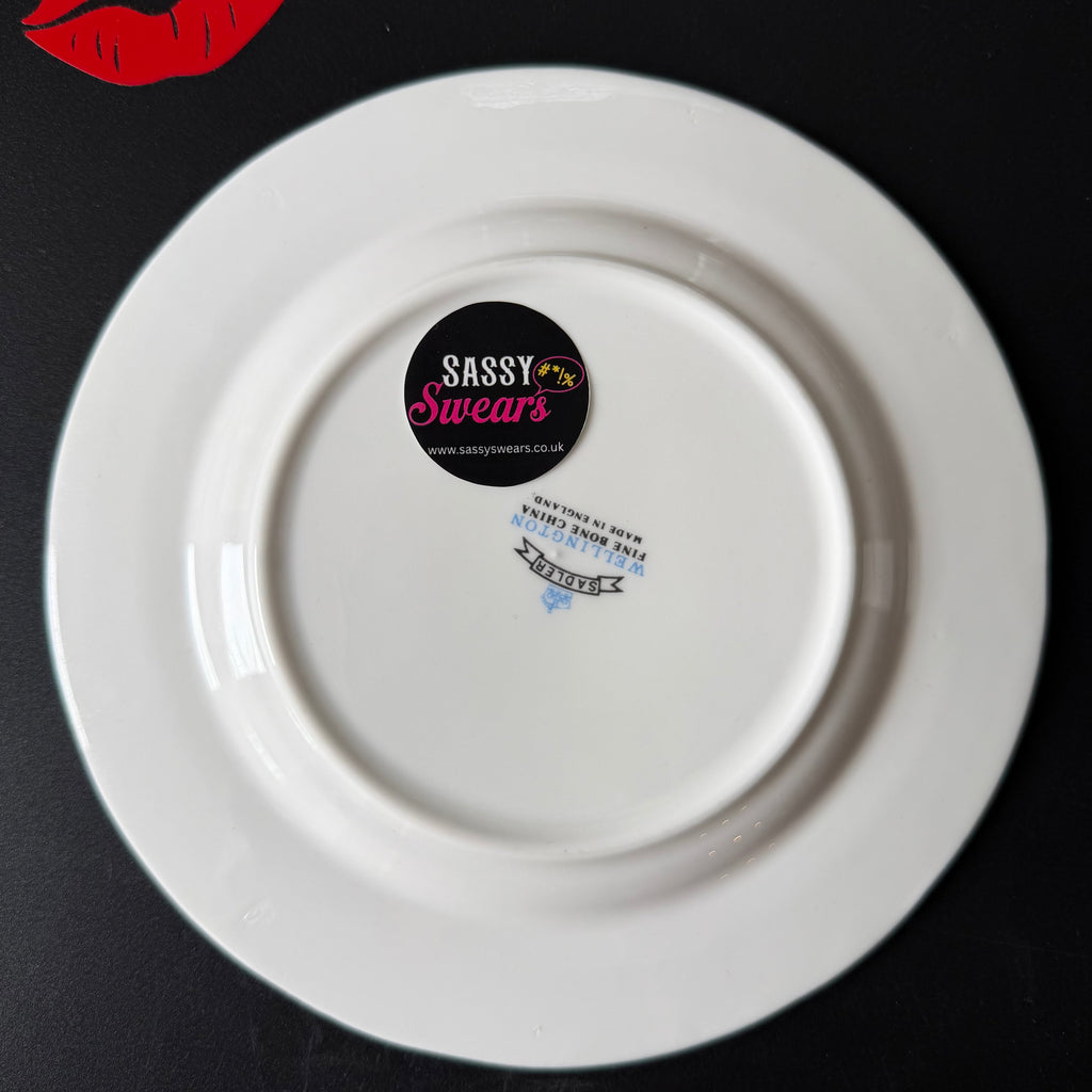 Oh For Fucketh's Sake, Hand Decorated Vintage Bone China Plate, Decorative Gift, Home Decor