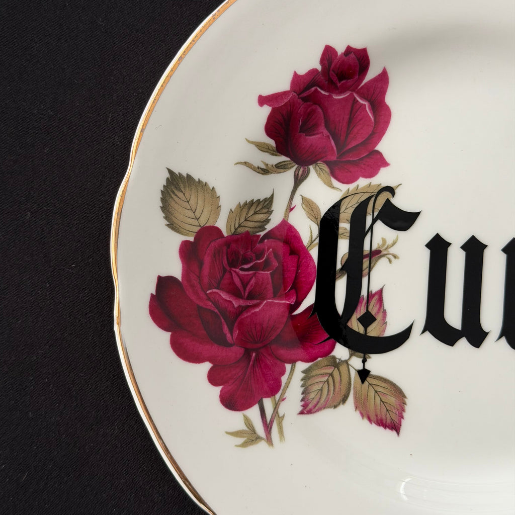 Cunt, Hand Decorated Vintage Bone China Plate, Decorative Gift, Home Decor