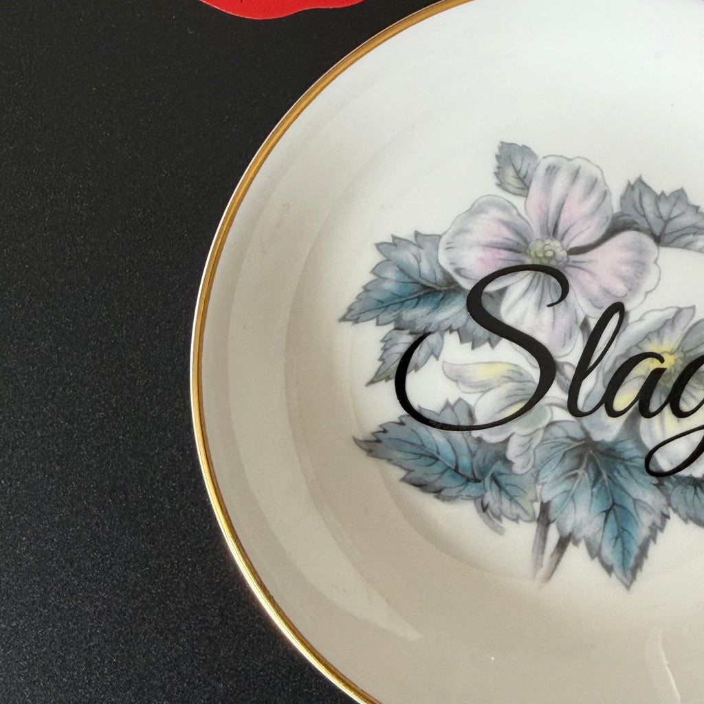 Slag Mini Trinket Dish, Royal Worcester Bone China, Funny Ring Dish