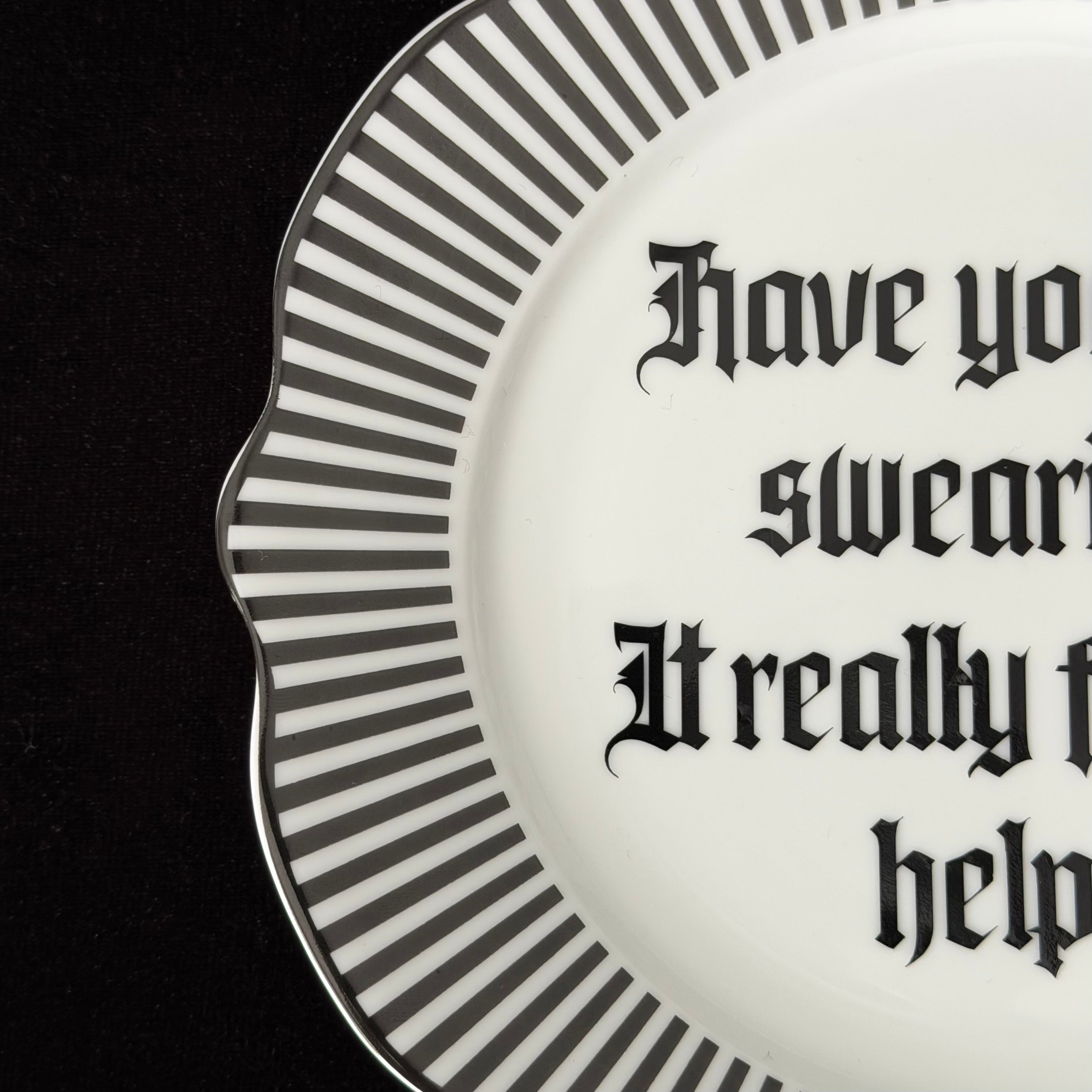 Have You Tried Swearing? It Really Fucking Helps, Funny Sweary Plate, Gothic Decor, Dark Humour Gift, Statement Home Decor