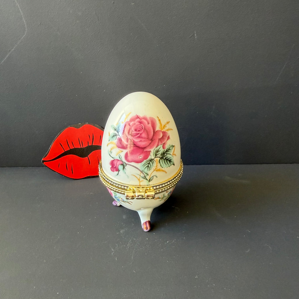 Nosy Bitch Small Vintage Porcelain Egg Trinket Box