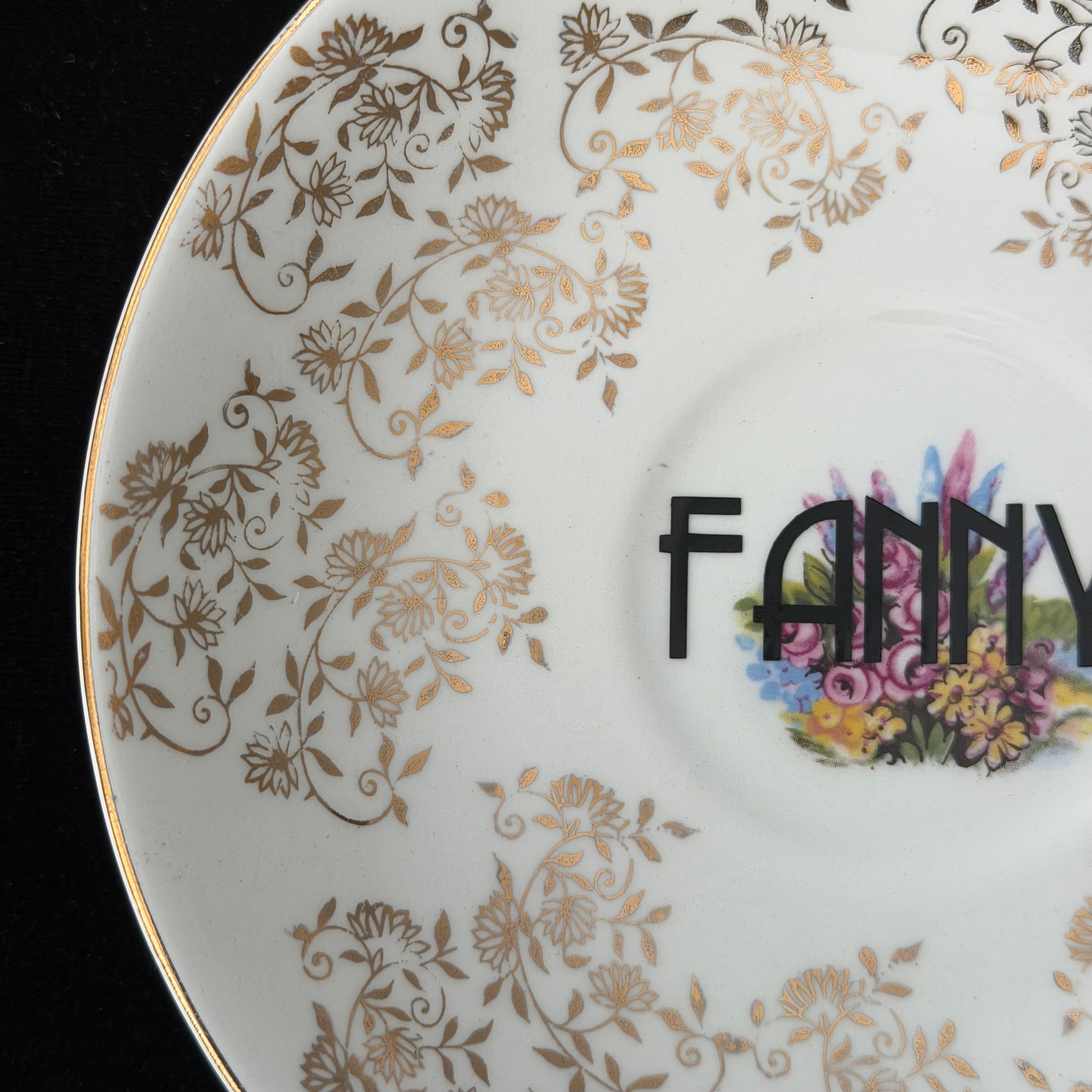 "Fanny" Vintage Bone Porcelain Decorative Plate | Sweary Gift | Sassy Swears