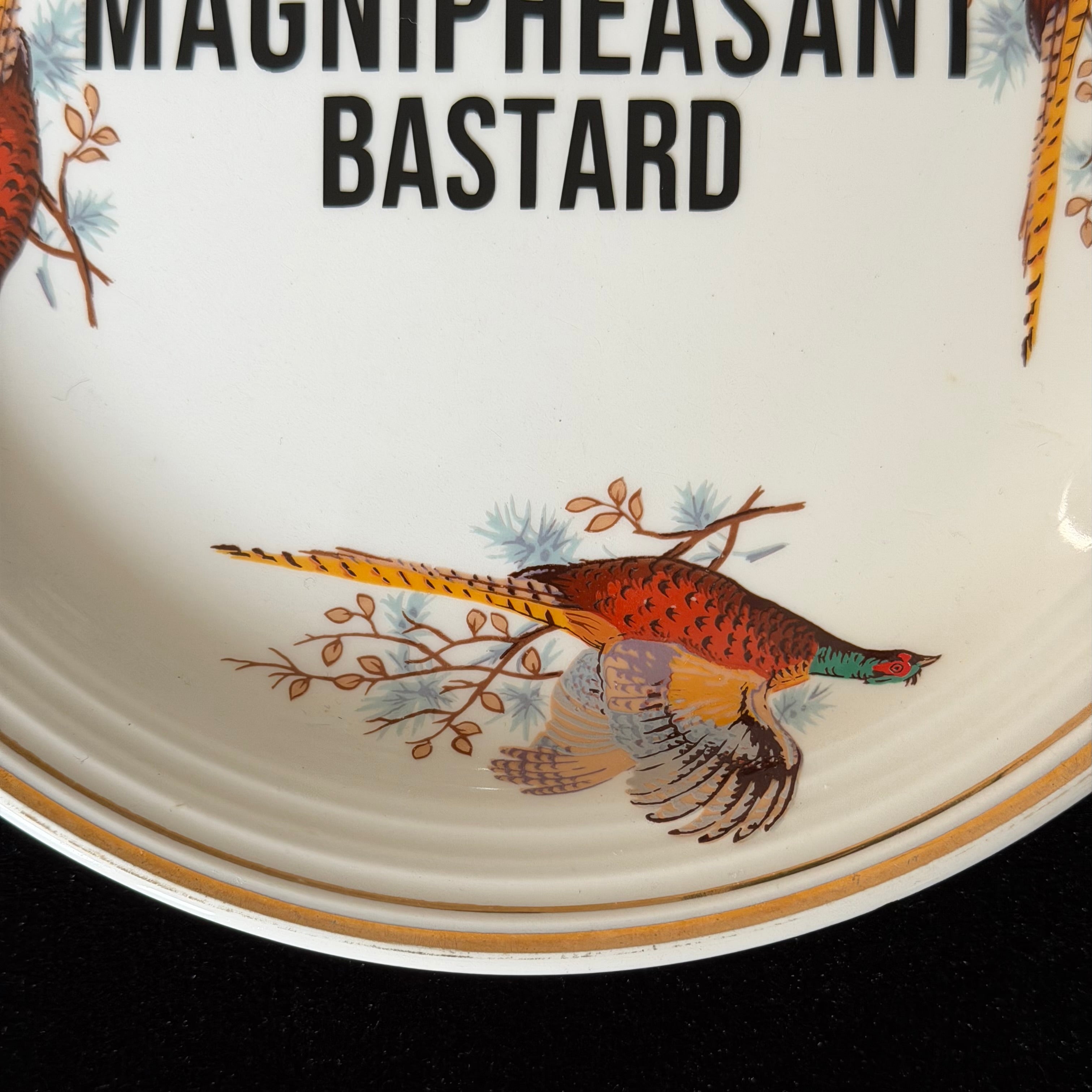 Magnipheasant Bastard, Pheasant Plate, Funny Rude Decor, Funny Wordplay Gift Idea, Countryside Humour, Statement Home Decor, Sassy Swears