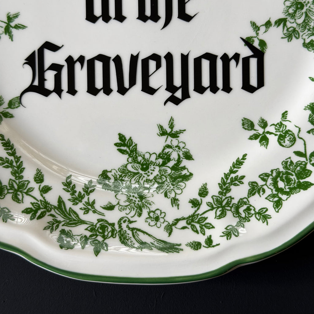 Meet Me At The Graveyard, Gothic Porcelain Plate