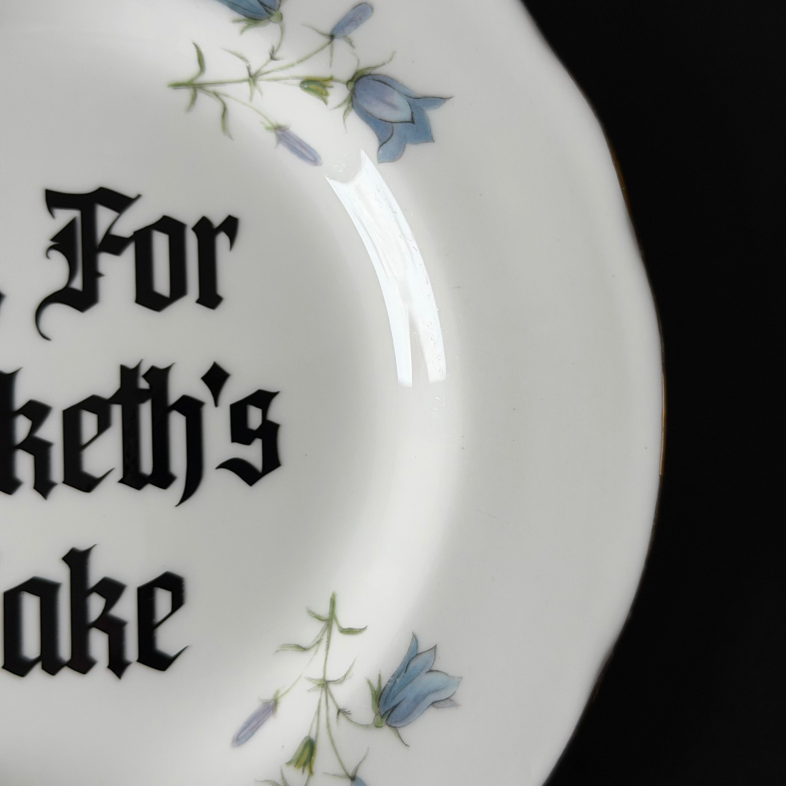 Oh For Fucketh's Sake, Hand Decorated Vintage Bone China Plate, Decorative Gift, Home Decor
