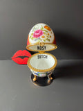 Nosy Bitch Vintage Porcelain Egg Trinket Box