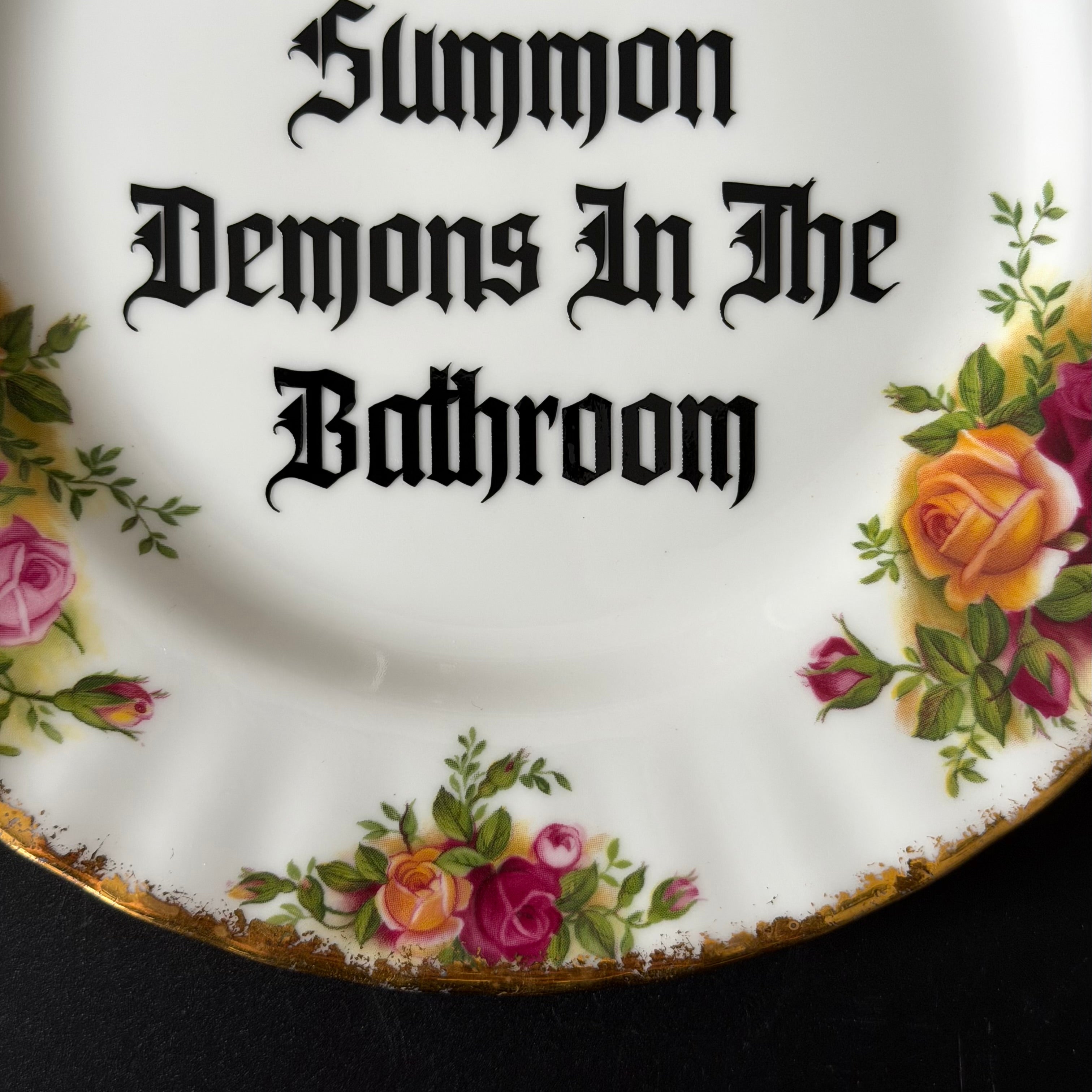 Please Don't Summon Demons In The Bathroom, Royal Albert Old Country Roses Plate