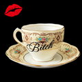 Bitch Teacup & Saucer, Vintage Roslyn Bone China Style Sassy Tea Set