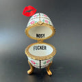 Nosy Fucker Vintage Porcelain Egg Trinket Box