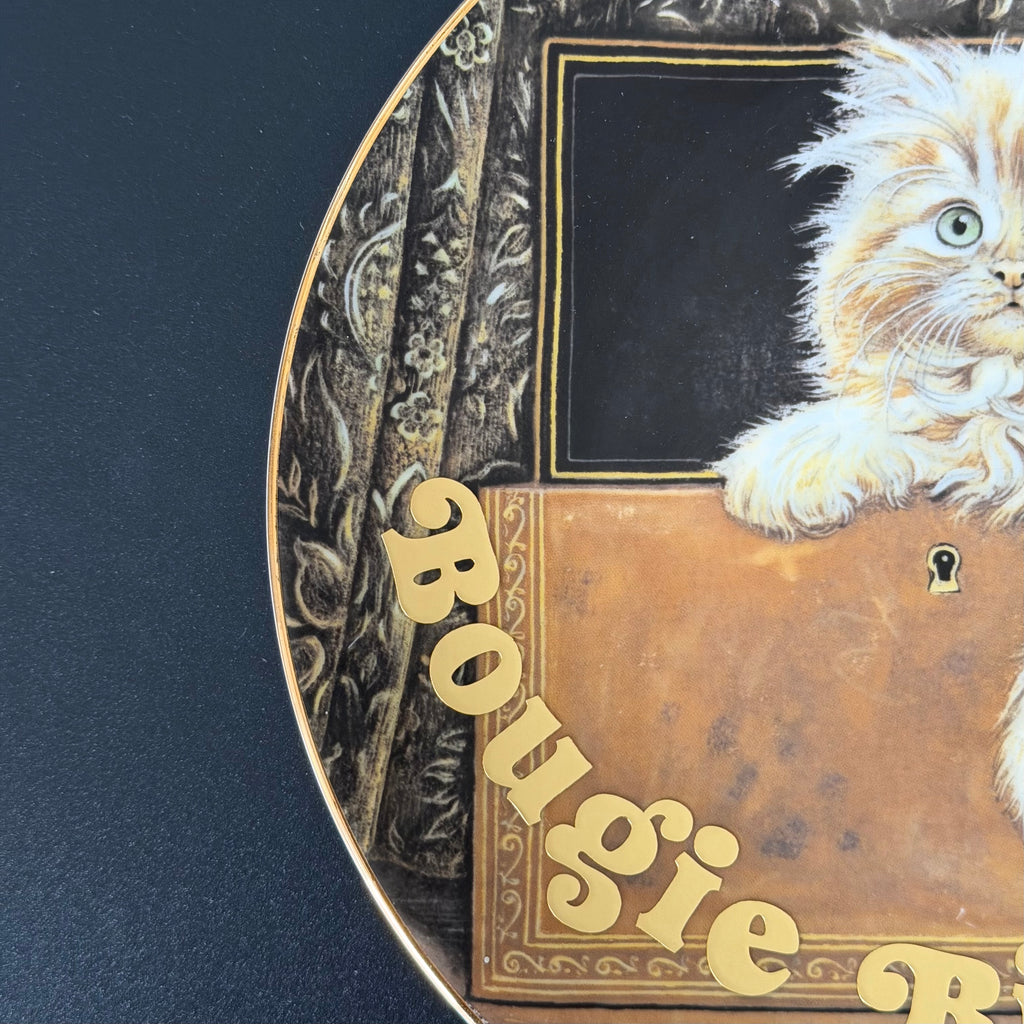 Bougie Bitch Vintage Cat Plate, Gold Statement Decor