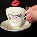 Gangsta Vintage Bone China Statement Cup & Saucer, Home Decor