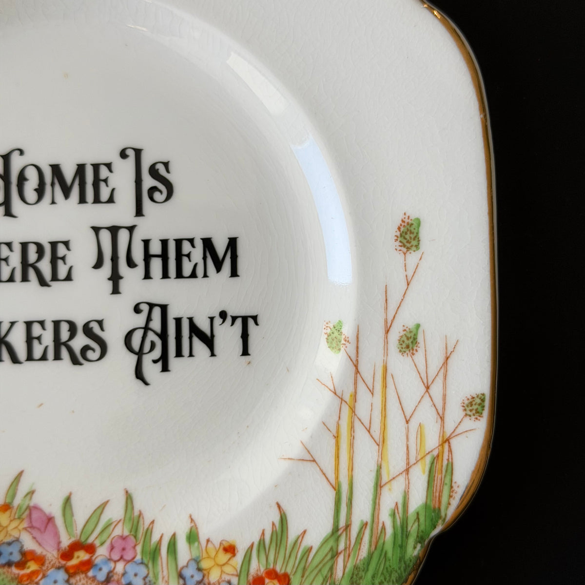 "Home Is Where Them Fuckers Ain't" Funny Rude Family Decorative Plate | Sweary Gift