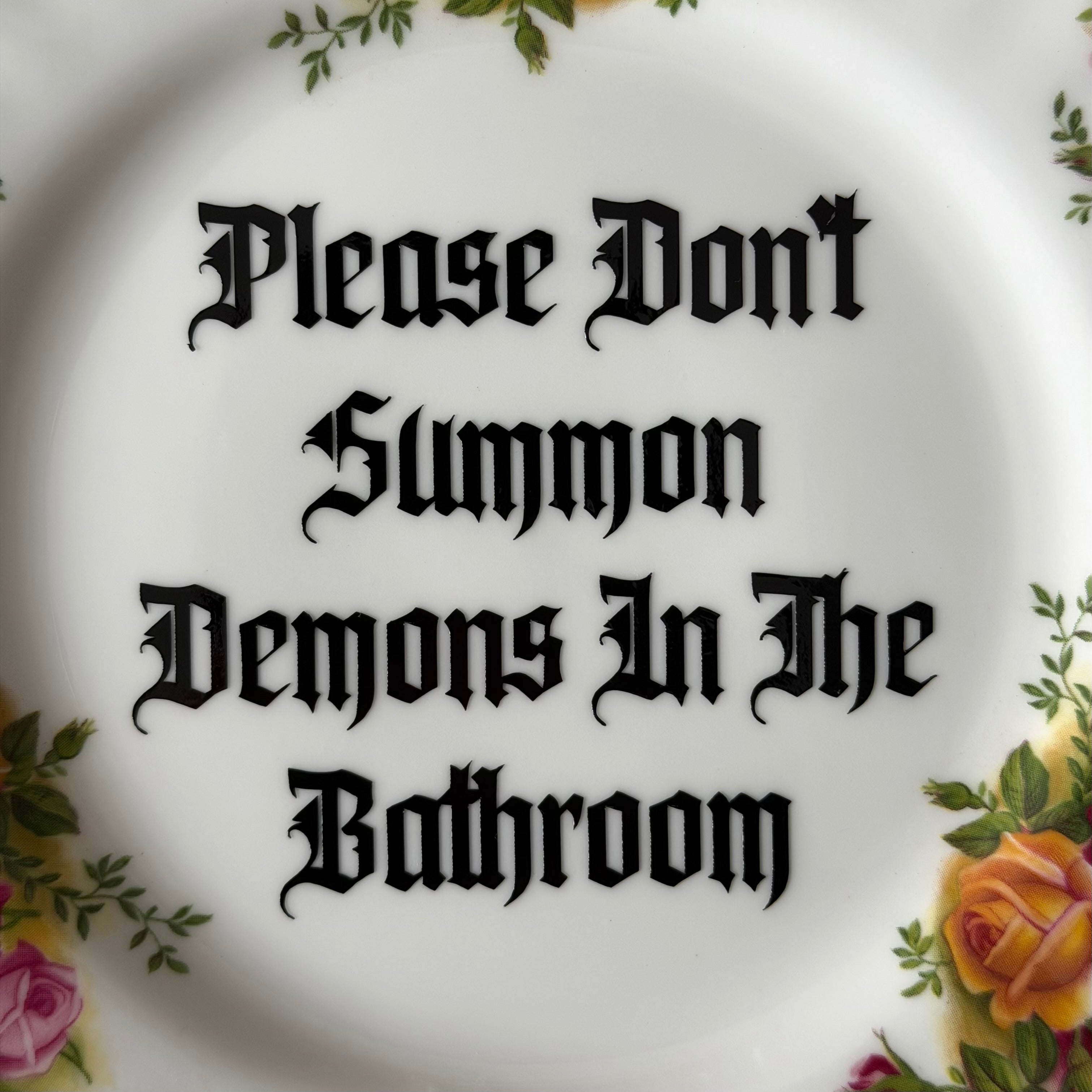 Please Don't Summon Demons In The Bathroom, Royal Albert Old Country Roses Plate