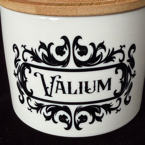 "Valium" Ceramic Storage Canister | Funny Kitchen Jar | Sassy Swears