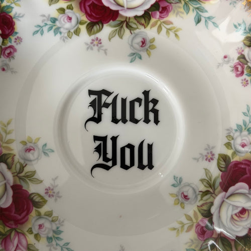 "Fuck You" Vintage Bone China Decorative Plate | Sweary Gift | Sassy Swears