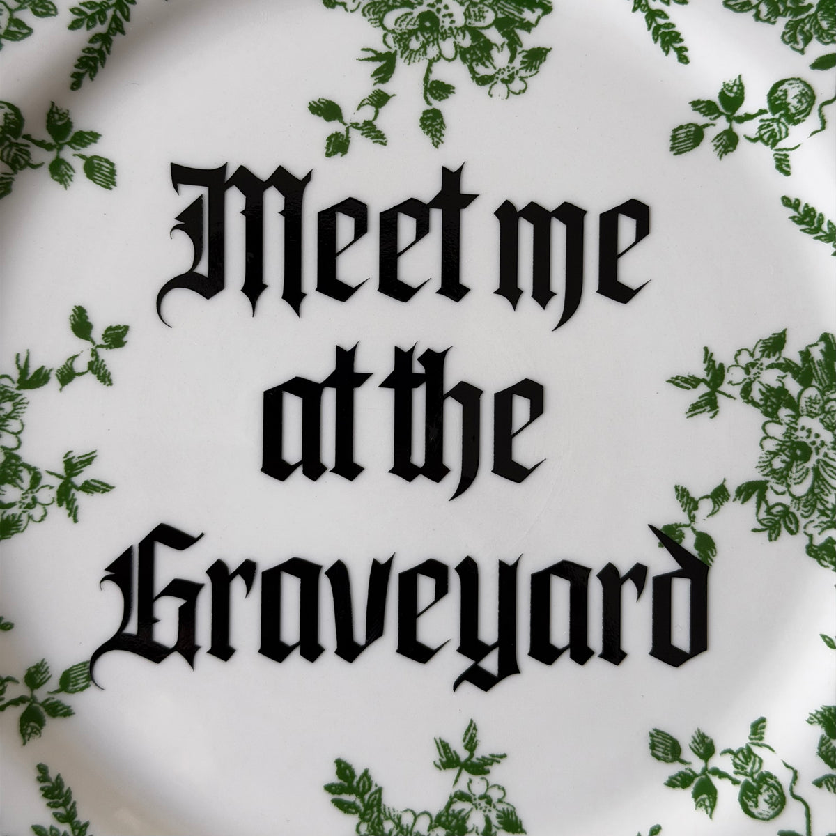 Meet Me At The Graveyard, Gothic Porcelain Plate
