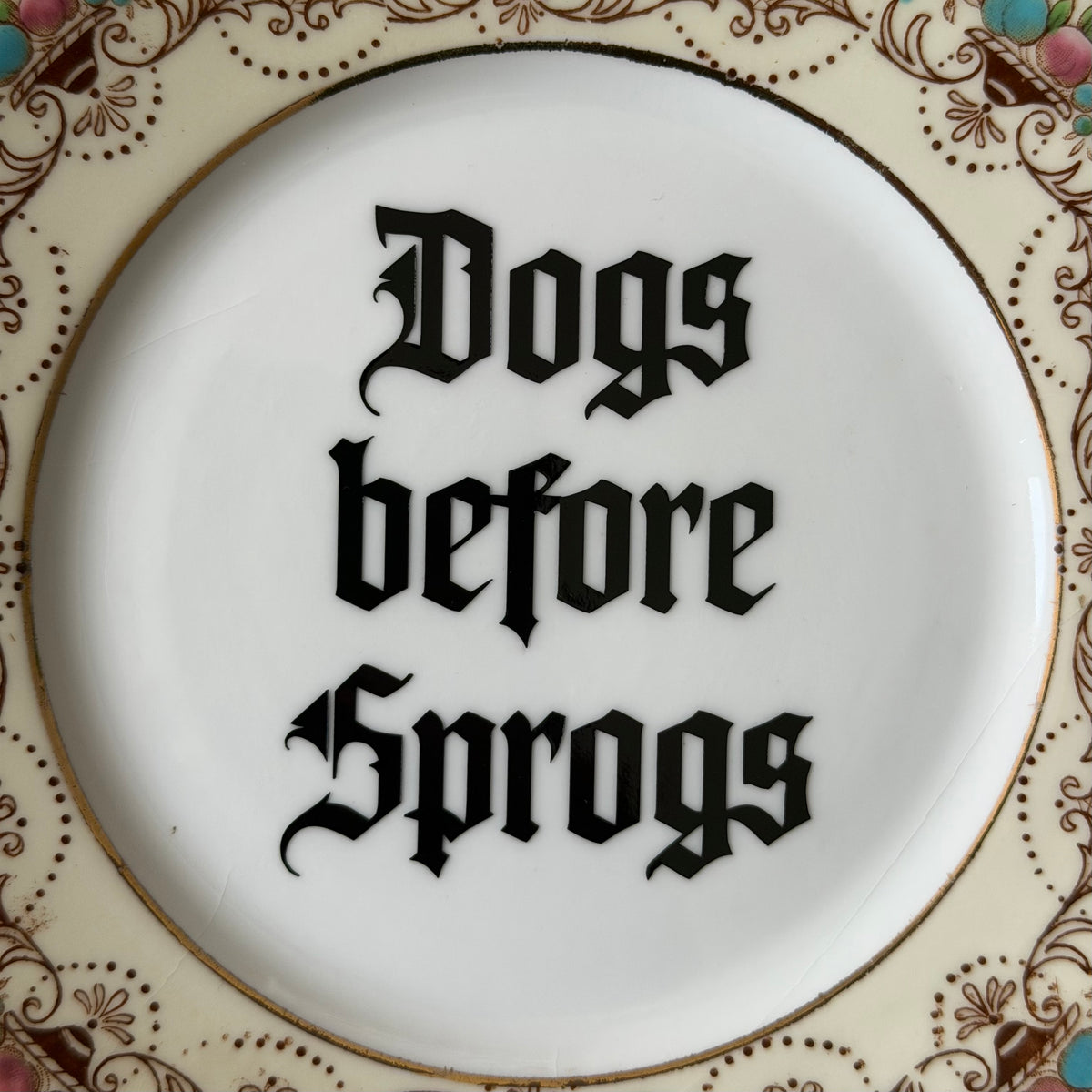 Dogs Before Sprogs, Vintage Roslyn China Plate