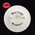 "Marriage Wankers" Personalised Wedding Plate | Funny Sweary Gift