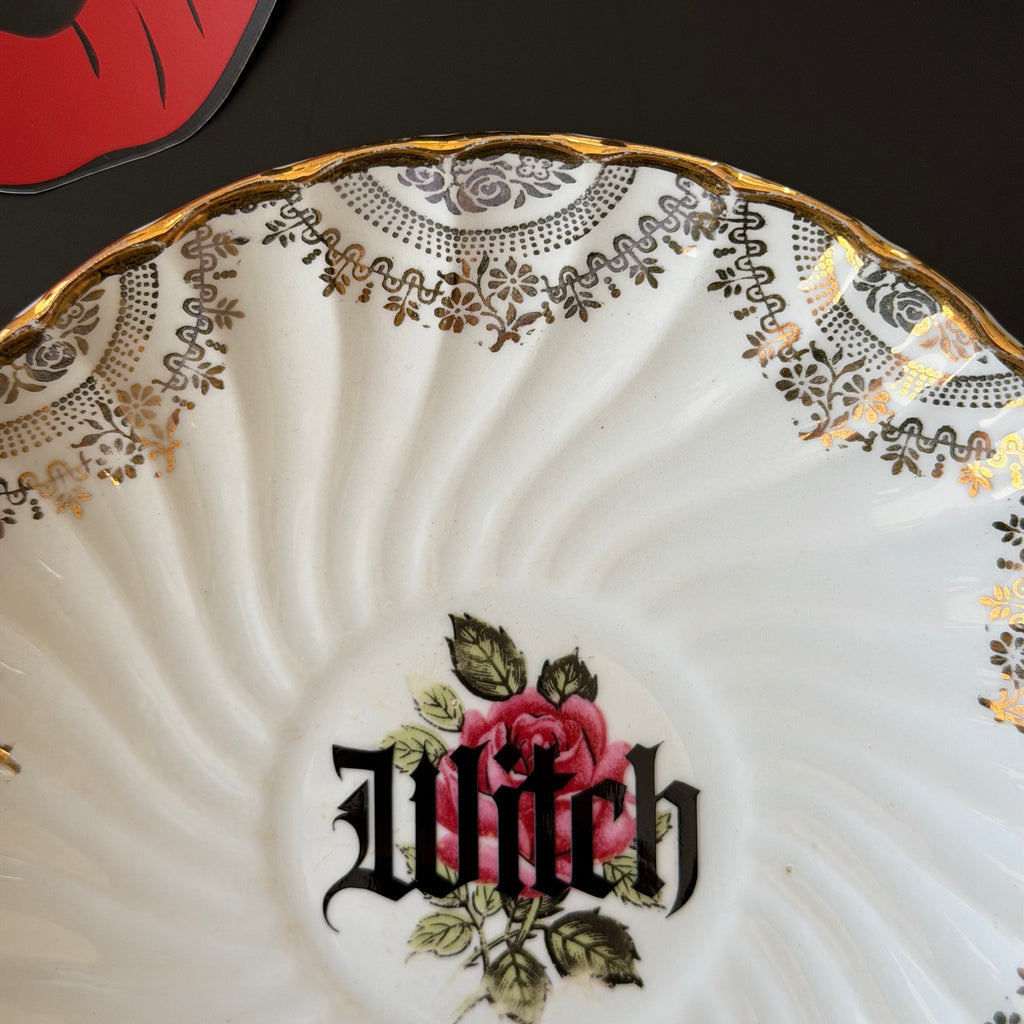 Witch Vintage China Decorative Saucer Plate