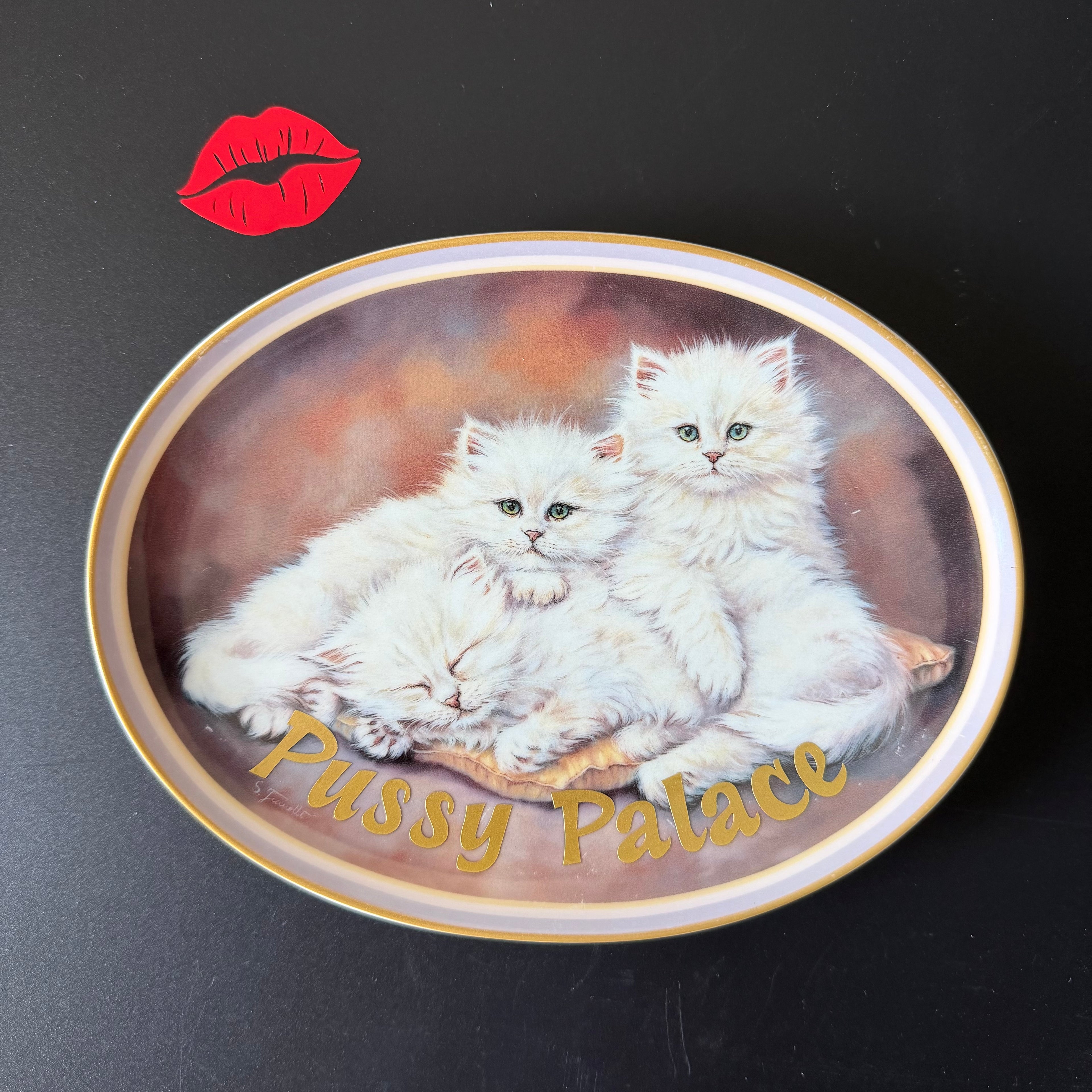 Pussy Palace Vintage Cat Plate